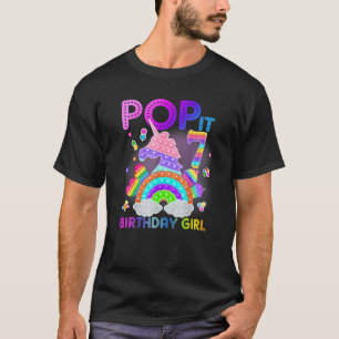 7th Birthday Unicorn Fidget Pop It Birthday Girl 7 T-Shirt