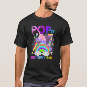 7th Birthday Unicorn Fidget Pop It Birthday Girl 7 T-Shirt
