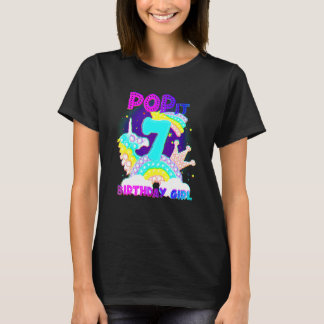 7th Birthday Unicorn Fidget Pop It Birthday Girl K T-Shirt