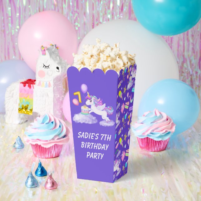 7th Birthday Unicorn with Cake Favor Box (Party)