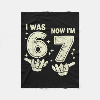 7th birthday was 6 7 six seven 6 7 meme kids boys fleece blanket
