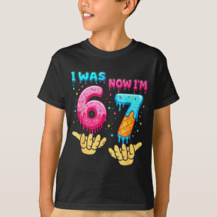 7th birthday was 6 7 six seven 6 7 meme kids boys T-Shirt