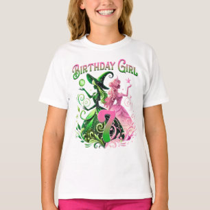 7Th Birthday Witch Pink And Green 7 Year Old T-Shirt
