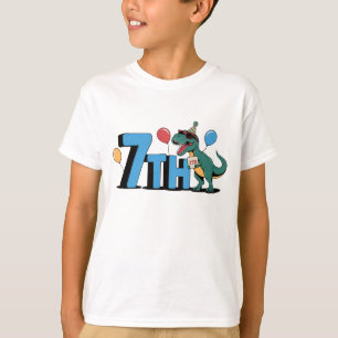 7th birthday with Dino T-Shirt