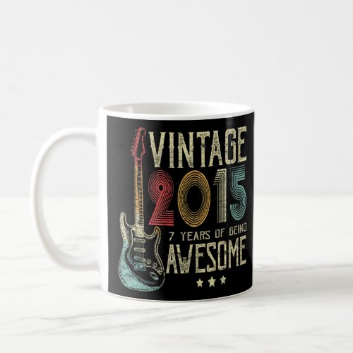 7th Birthday Womens Mens Vintage Awesome 2015 Guit Coffee Mug