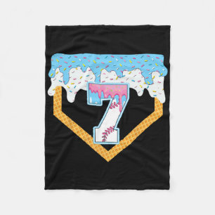 7th Bysebyll Ice Cream Dripping Bysebyll Drip Birt Fleece Blanket