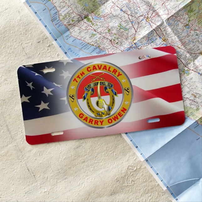 7TH Cavalry Regiment Garry Owen License Plate (In Situ)