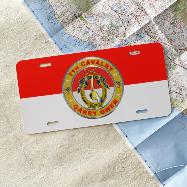 7TH Cavalry Regiment Garry Owen License Plate (In Situ)