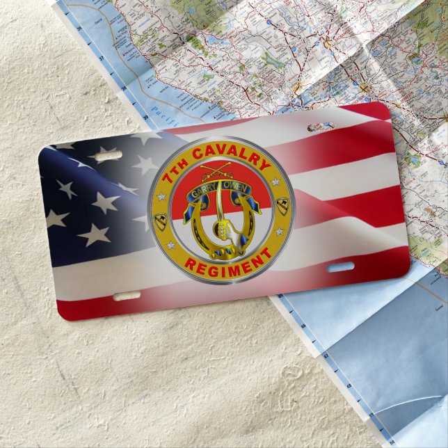 7TH Cavalry Regiment  License Plate (In Situ)