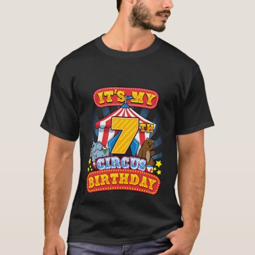 7Th Circus Carnival Party At Seventh B_Day T_Shirt