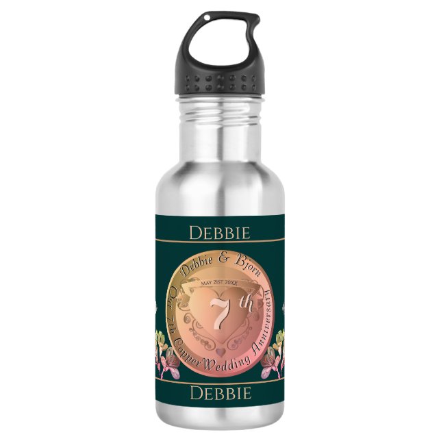 7th Copper Fresia 2 Photos Water Bottle (Front)