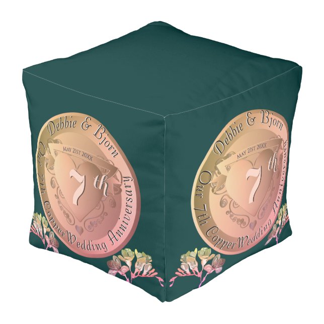 7th Copper Fresia  Pouf (Angled Front)