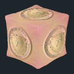 7th Copper   Pouf<br><div class="desc">They've earned their seven year's copper wedding anniversary,  and what could be a better way than marking it with an original art,  copper-like medallion image on a Zazzle pouf?! I'm also available for any customization or illustration you wish,  just message me and I'll get right back to you.</div>