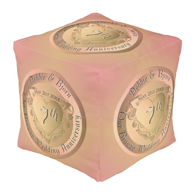 7th Copper   Pouf (Angled Front)