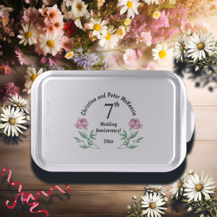 7th Copper Wedding Anniversary Peonies Cake Pan