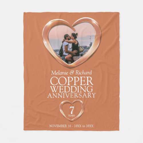 7th copper wedding anniversary photo heart 