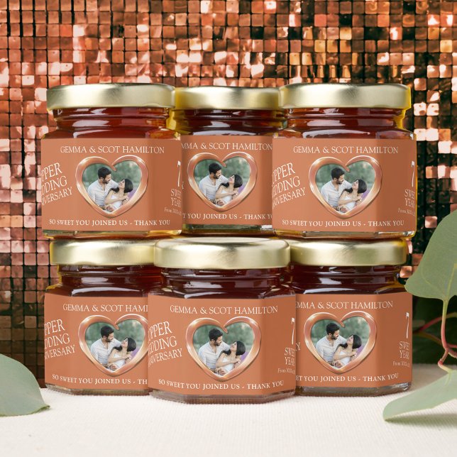 7th Copper Wedding Anniversary photo sweet heart  Honey Jar Favors (Creator Uploaded)