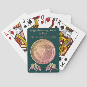 7th Copper Wedding Anniversary Poker Cards