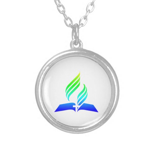 7th Day Adventist Symbol Silver Plated Necklace