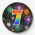 [ Thumbnail: 7th Event - Fun, Colorful, Bold, Rainbow 7 Paper Plates ]