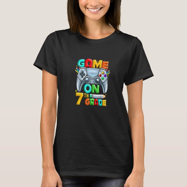 7th Grade Back To School Level Unlocked Senior 202 T-Shirt (Front)