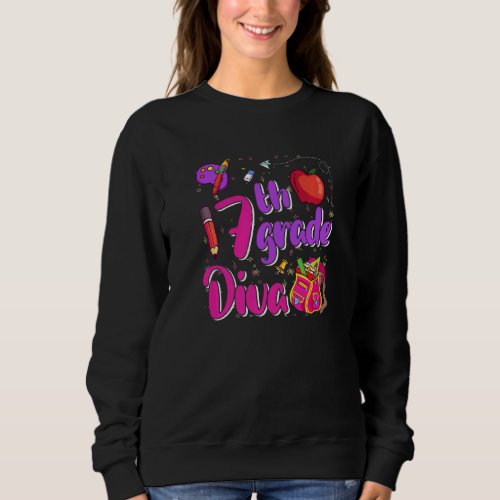 7th Grade Diva  First Day Of School Girl Clothes Sweatshirt