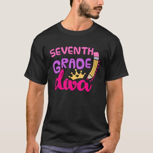 7th Grade Diva First Day of School Girl Clothes T_Shirt