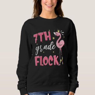 7th Grade Flock Flamingo Back To School Girls Sweatshirt