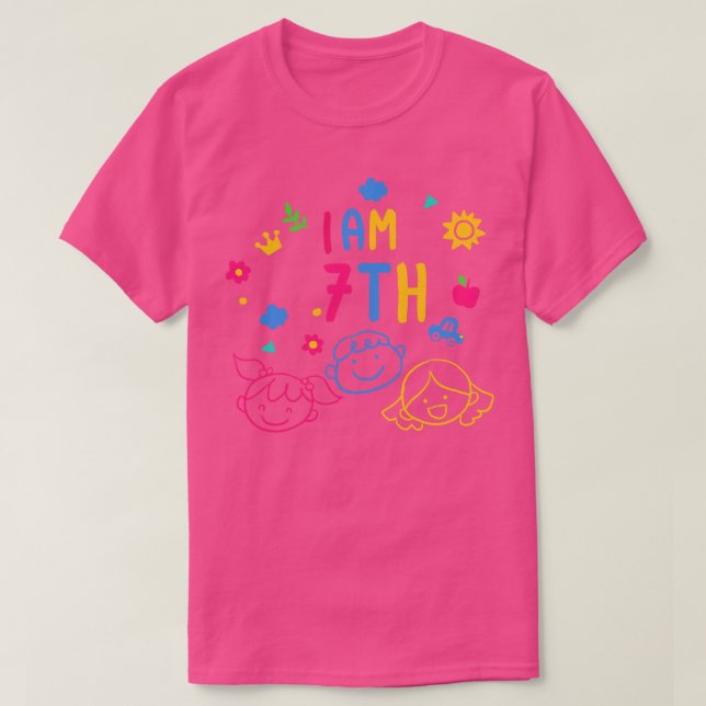 7th grade Kids Birthday Childrens day for boys and T-Shirt (Design Front)