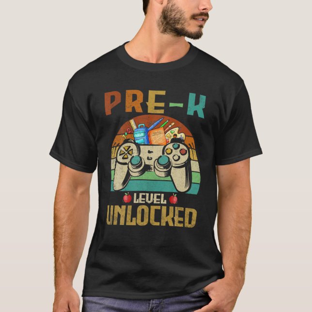7Th Grade Level Unlocked 7Th Grade Leveled Up Vide T-Shirt (Front)
