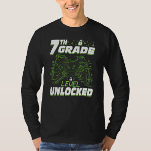 7th Grade Level Unlocked Back To School Video Game T-Shirt