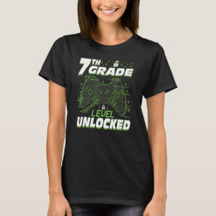7th Grade Level Unlocked Back To School Video Game T-Shirt
