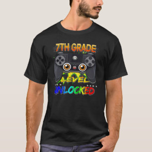 7th Grade Level Unlocked Gamer First Day Of School T-Shirt
