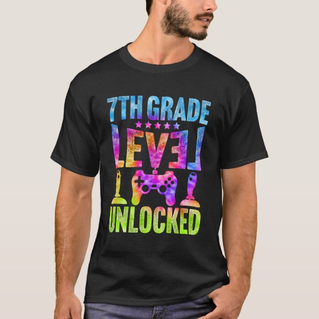 7Th Grade Level Unlocked Gamer First Day Of School T-Shirt (Front)