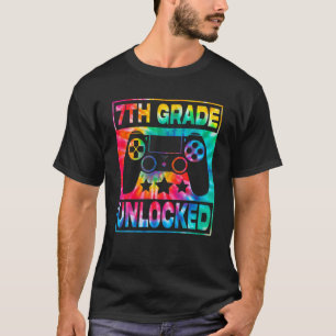7Th Grade Level Unlocked Video Gamer Kids Boy Back T-Shirt