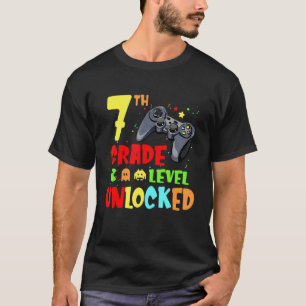 7th Grade Level Unlocked Video Games Back To Schoo T-Shirt