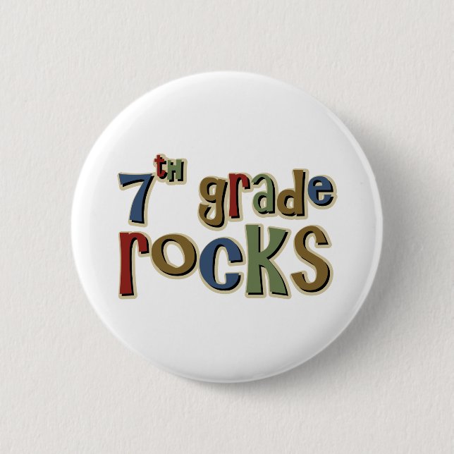 7th Grade Rocks Seventh Button (Front)