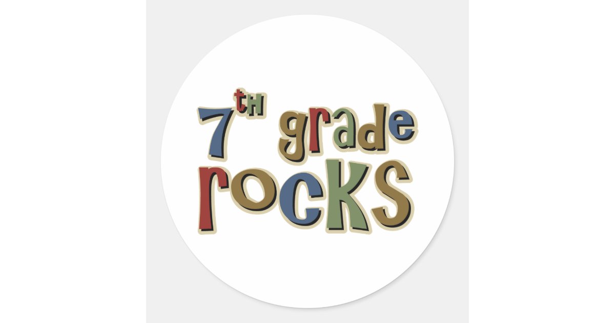 7th Grade Rocks Sticker 7th Grade Rocks Seventh Classic Round Sticker | Zazzle