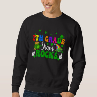 7th Grade Shamrocks Funny Rock Hands Shamrocks Pat Sweatshirt