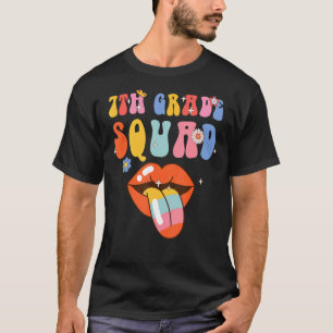 7th Grade Squad Retro Groovy Back To School Teache T-Shirt