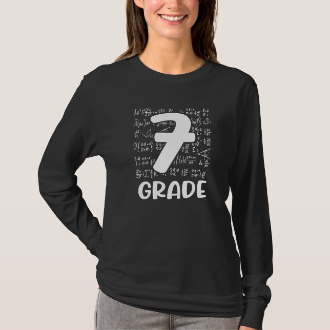 7th Grade Typography Seventh Grade Teacher Back To T-Shirt (Front)