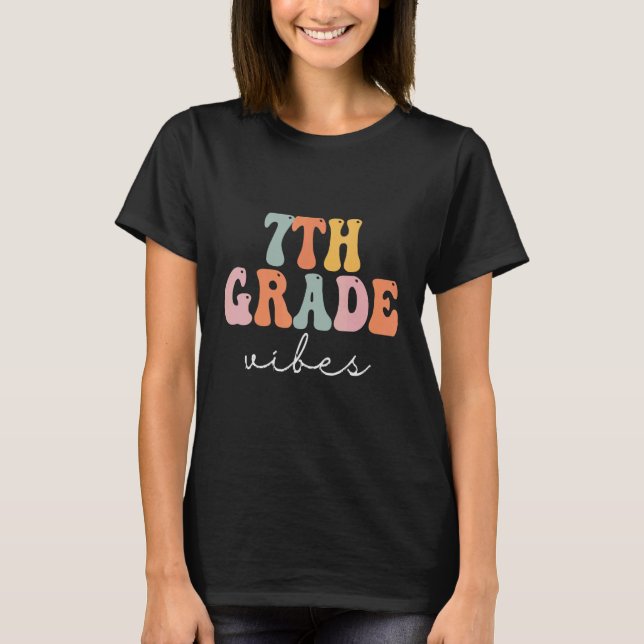 7th Grade Vibes Retro Groovy Women T-Shirt (Front)