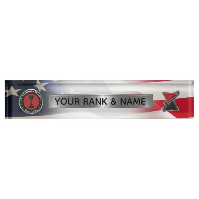 7th Infantry Division - 7th ID Desk Name Plate (Front)