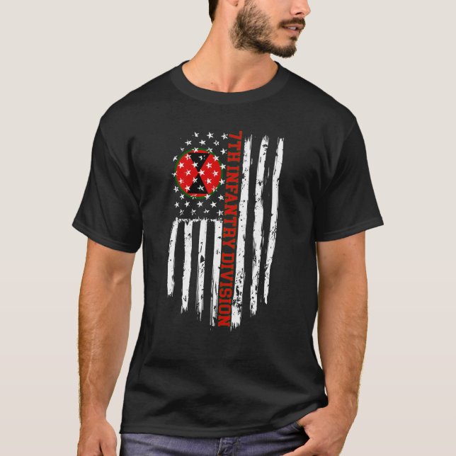 7th Infantry Division American Flag T-Shirt (Front)