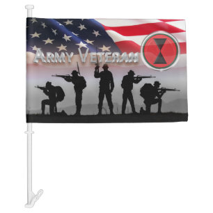 7th Infantry Division Army Veteran Car Flag