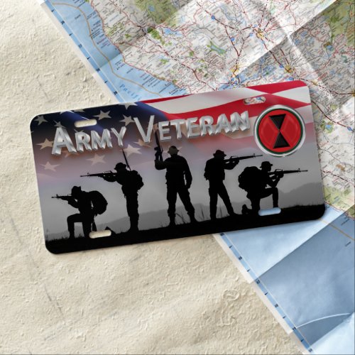 7th Infantry Division Army Veteran License Plate