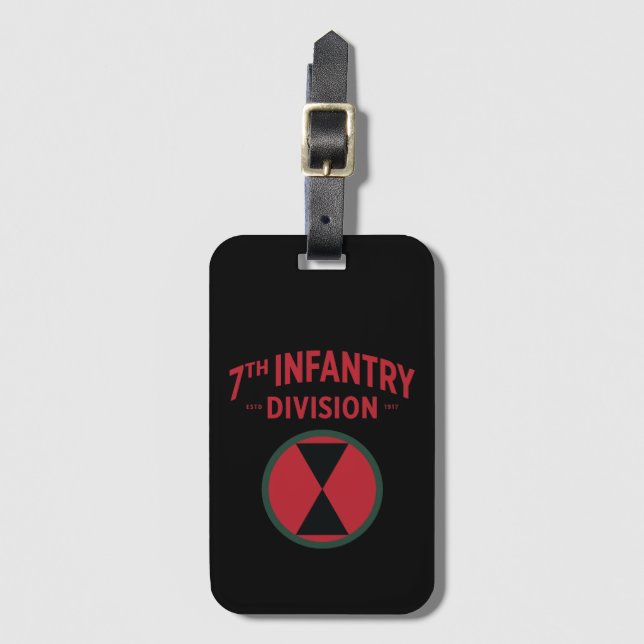 7th Infantry Division Badge Luggage Tag (Front Vertical)