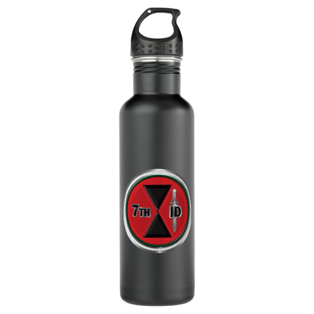 7th Infantry Division “Bayonet Division” Custom  Stainless Steel Water Bottle (Front)