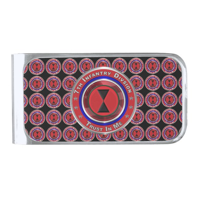 7th Infantry Division “Bayonet Division”  Silver Finish Money Clip (Front)