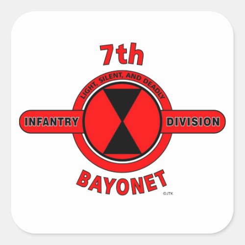 7TH INFANTRY DIVISION BAYONET DIVISION SQUARE STICKER